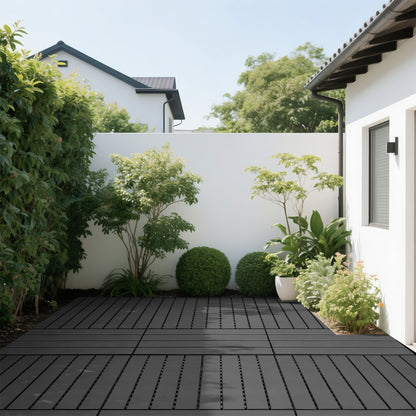 24 pieces of dark gray outdoor terrace deck tiles, DIY interlocking decking floor tiles, easy to install patio tiles, suitable for indoor and outdoor balcony backyard poolside DARK GRAY image 9