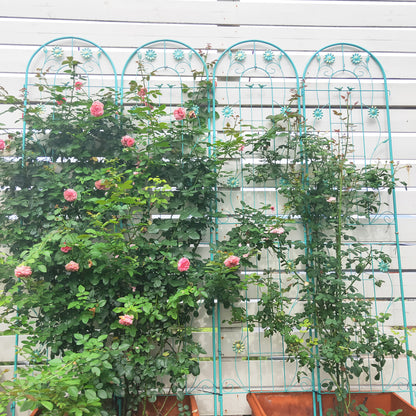 4 Pack Metal Garden Trellis 86.7" x 19.7" Rustproof Trellis for Climbing Plants Outdoor Flower Support Green image 6