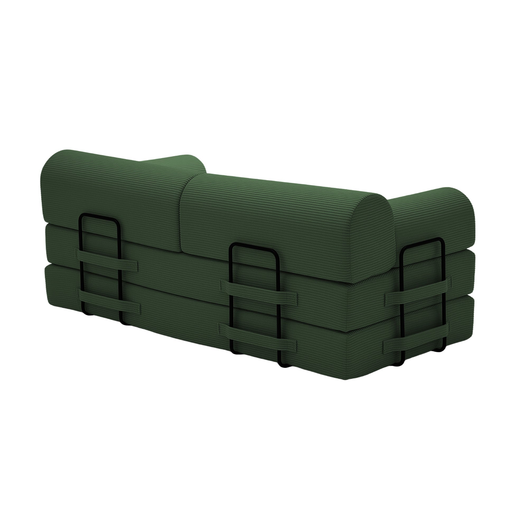 Convertible Sleeper Sofa Bed,Corduroy Folding Mattress Couch with Fixed-Shape Frame, Floor Sofa Lounge Couch for Living Room Bedroom(Green) image 5