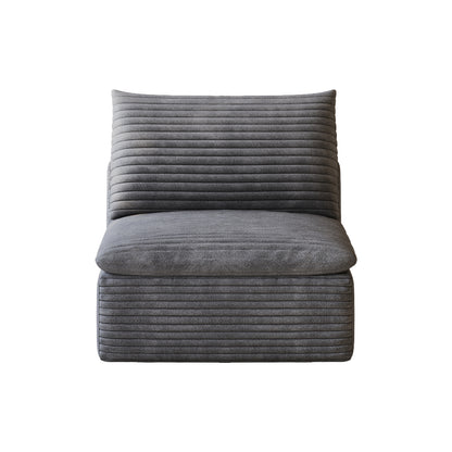 1 Middle Seat+1 Ottoman,Dark Grey image 9