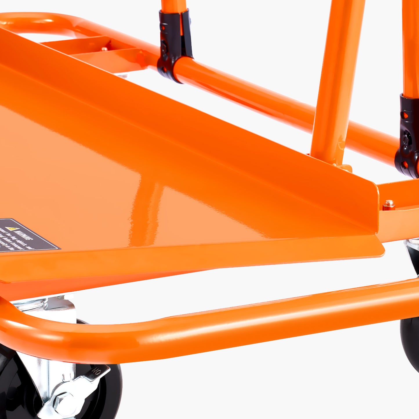 Drywall Cart Dolly, 1800 lbs Load Capacity, Steel Panel Dolly with 4 Swivel Casters, Durable & Long-lasting, Panel Truck Cart with Tie-Down Strap for Plywood, Plasterboard, Glass, Orange image 3