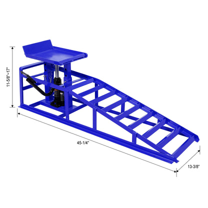 Auto Car Truck Service Ramps Lifts with Pedal, Garage Car Lift Hydraulic Ramps 5 Ton,Automotive Hydraulic Lift Repair Frame Lift(2 Pack) blue image 9