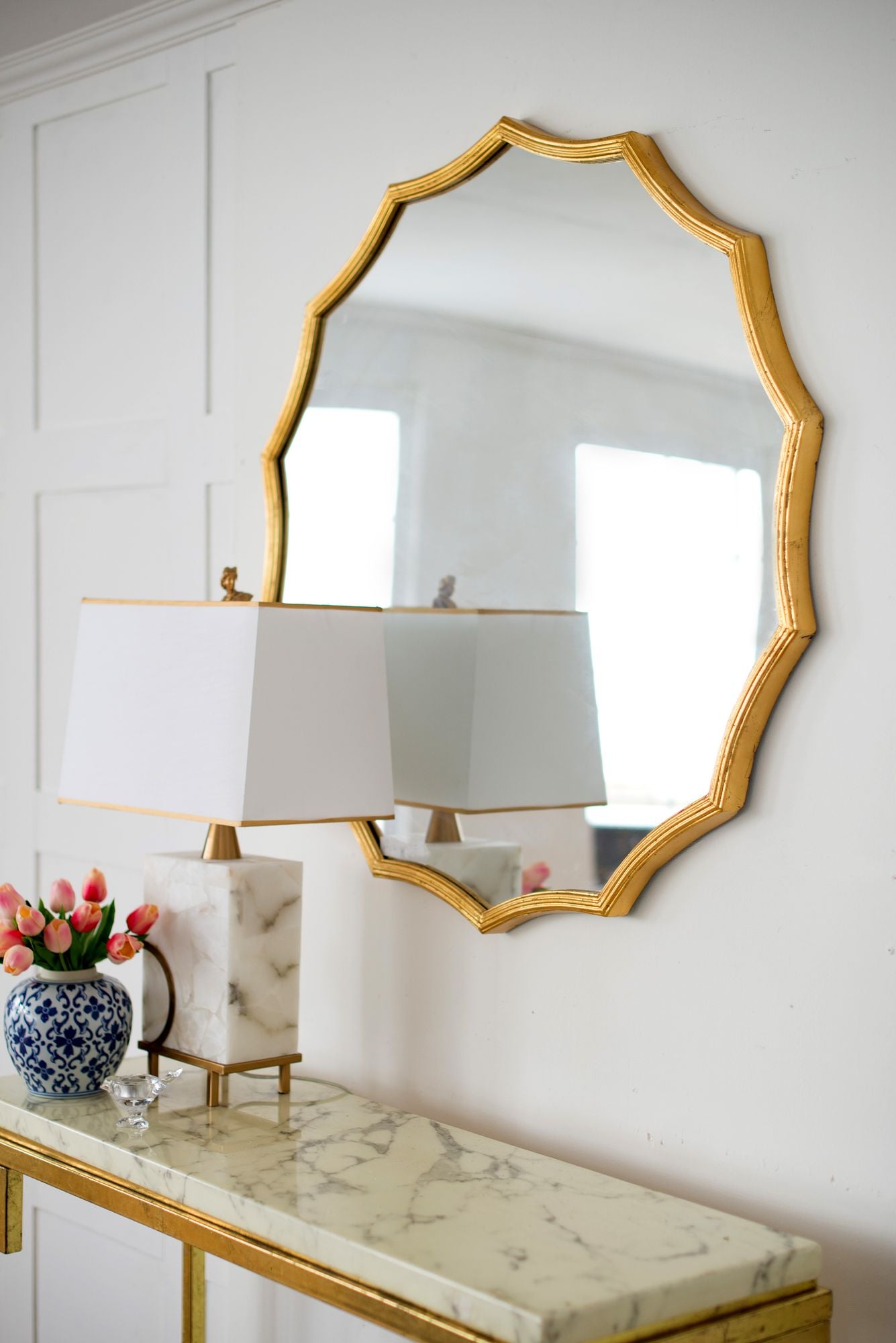 D40" Round Sunburst Wall Mirror with Gold Finish, Wall Decor Mirror for Entryway Bedroom Living Room image 12