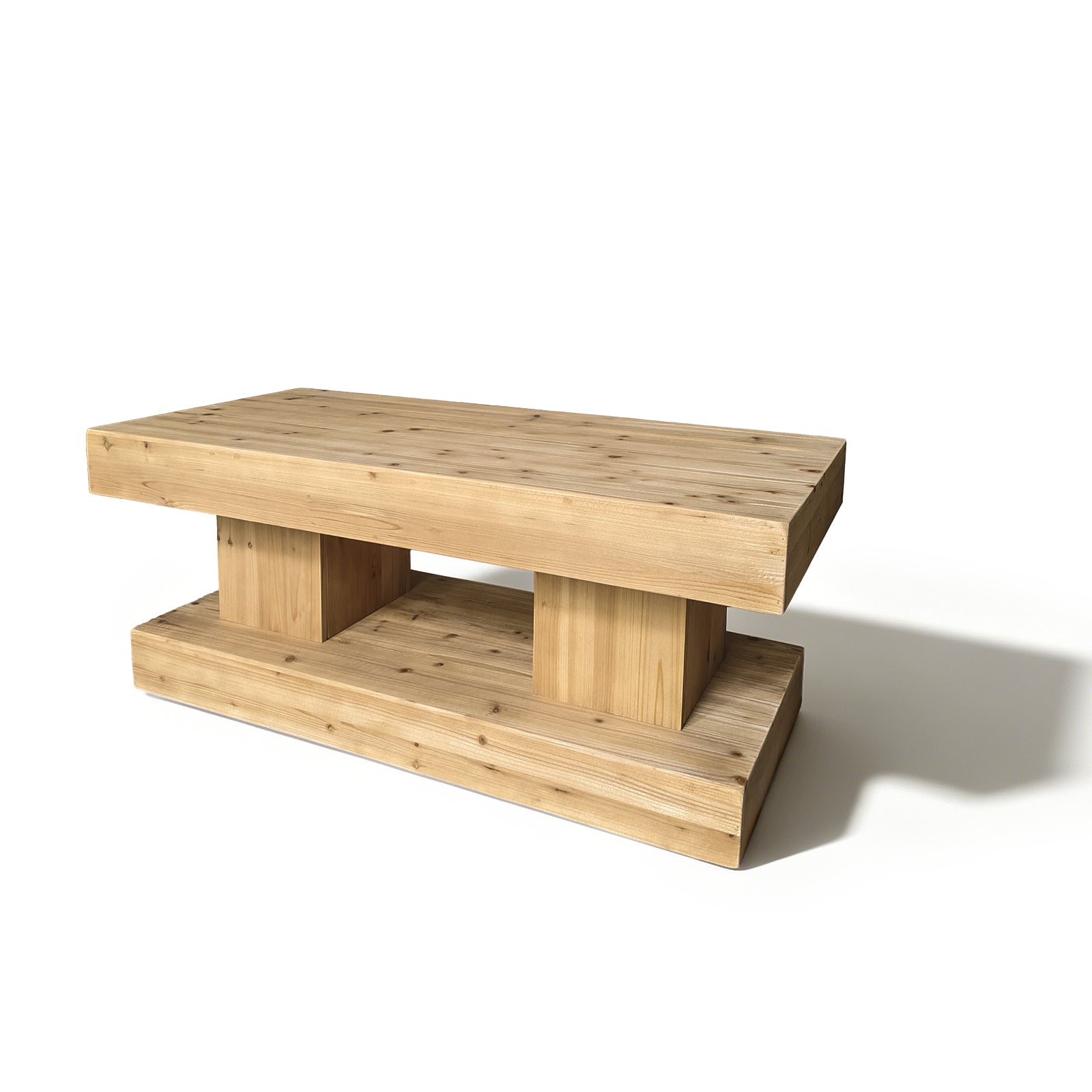 47.24"Natural Solid Wood Coffee Table elevate your living room with crafted from premium natural wood with visible grain and knots for a warm, organic feel. image 7