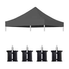 10x10 Canopy Replacement Top for Pop Up Canopy Tent and 4PC Pack Canopy Weight Bag(only cover and 4pcs sandbag not include frame) White