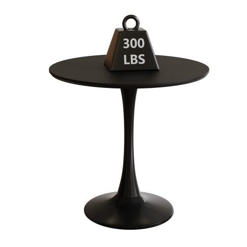 Black Round Table, Modern Dining Table, MDF Top and Steel Base Tulip Round Kitchen Table, Mid Century Coffee Table for Living Room 24 Inch, Kitchen Table, Oval Dining Table image 8
