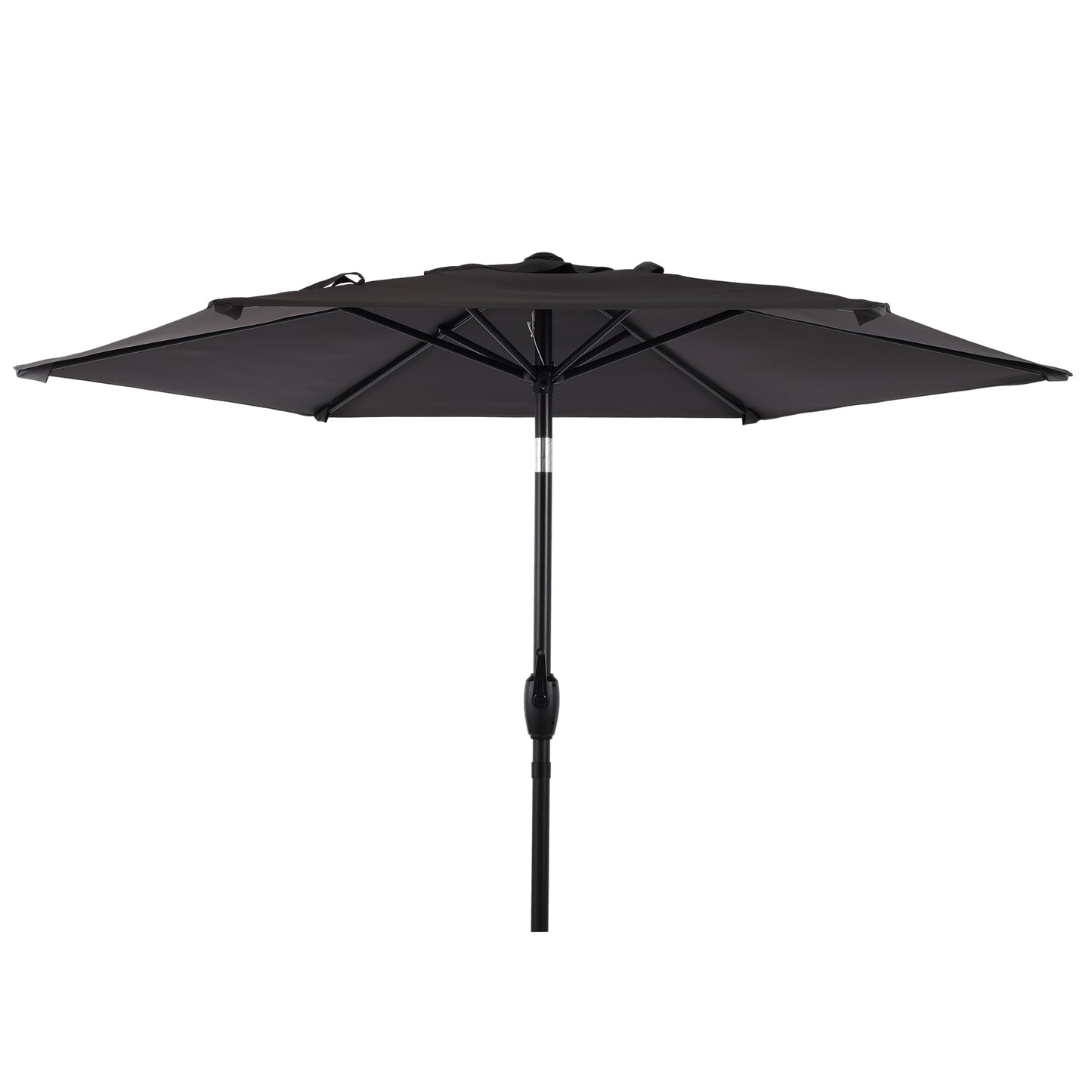 7.5 FT Patio Umbrella, Outdoor Market Yard Umbrella, Sun Shade Umbrella with Push Button Tilt and Crank Mechanism for Garden, Deck, Pool and Backyard, Not Include Umbrella Base, Grey image 2