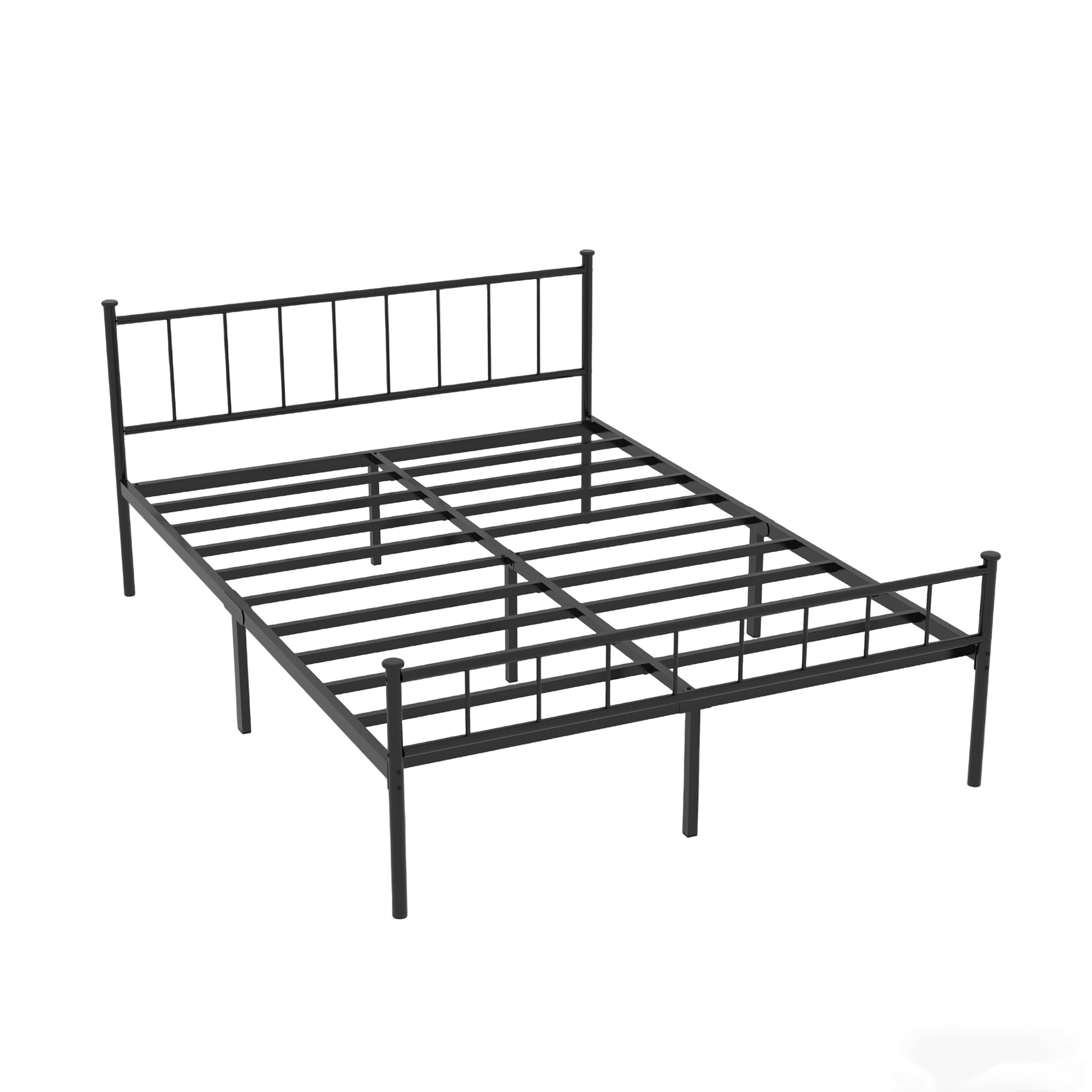 Queen Size Bed Frame, Headboard and Footboard,Structurally Stable, Under Bed Storage,No Box Spring Needed,Black image 8