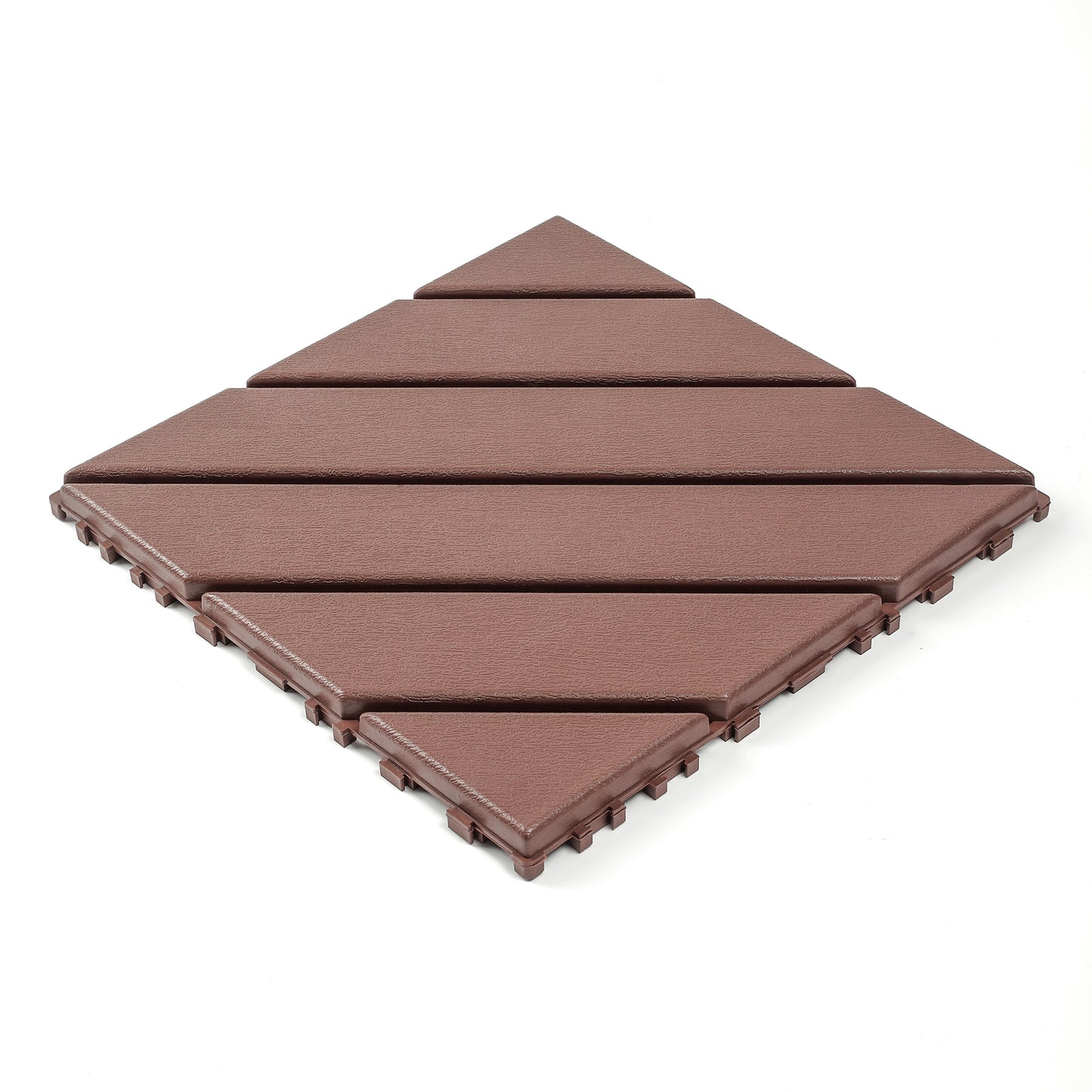 Plastic interlocking decking tiles, 44 packs of terrace decking tiles, 12 inches x 12 inches waterproof for all-weather use, backyard pool decking tiles, Brown image 1
