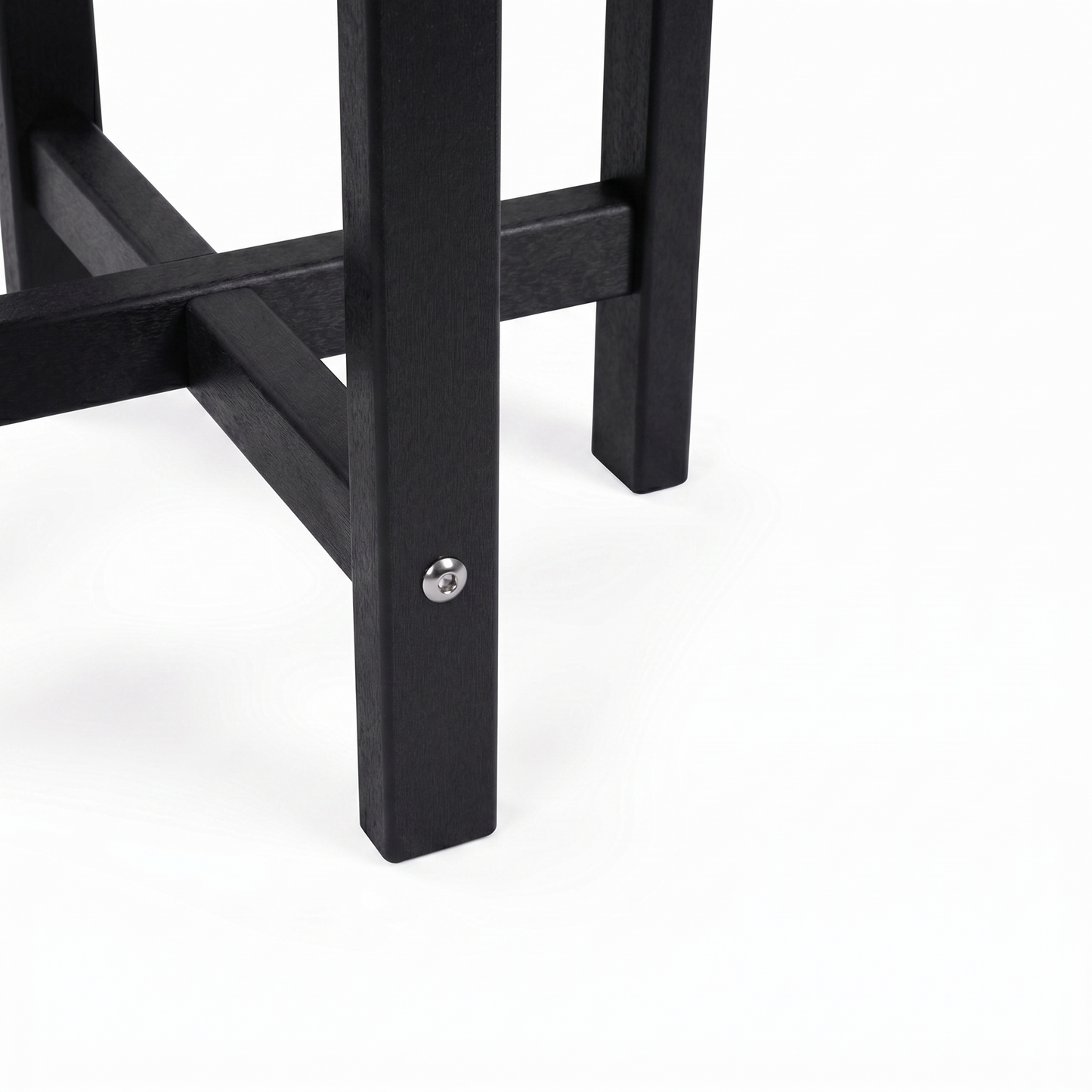 Black HDPE Outdoor Side Table, 15.94 in. L x 15.94 in. W x 17.71 in. H, Small All-Weather Patio End Table image 11