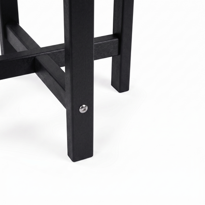 Black HDPE Outdoor Side Table, 15.94 in. L x 15.94 in. W x 17.71 in. H, Small All-Weather Patio End Table image 11