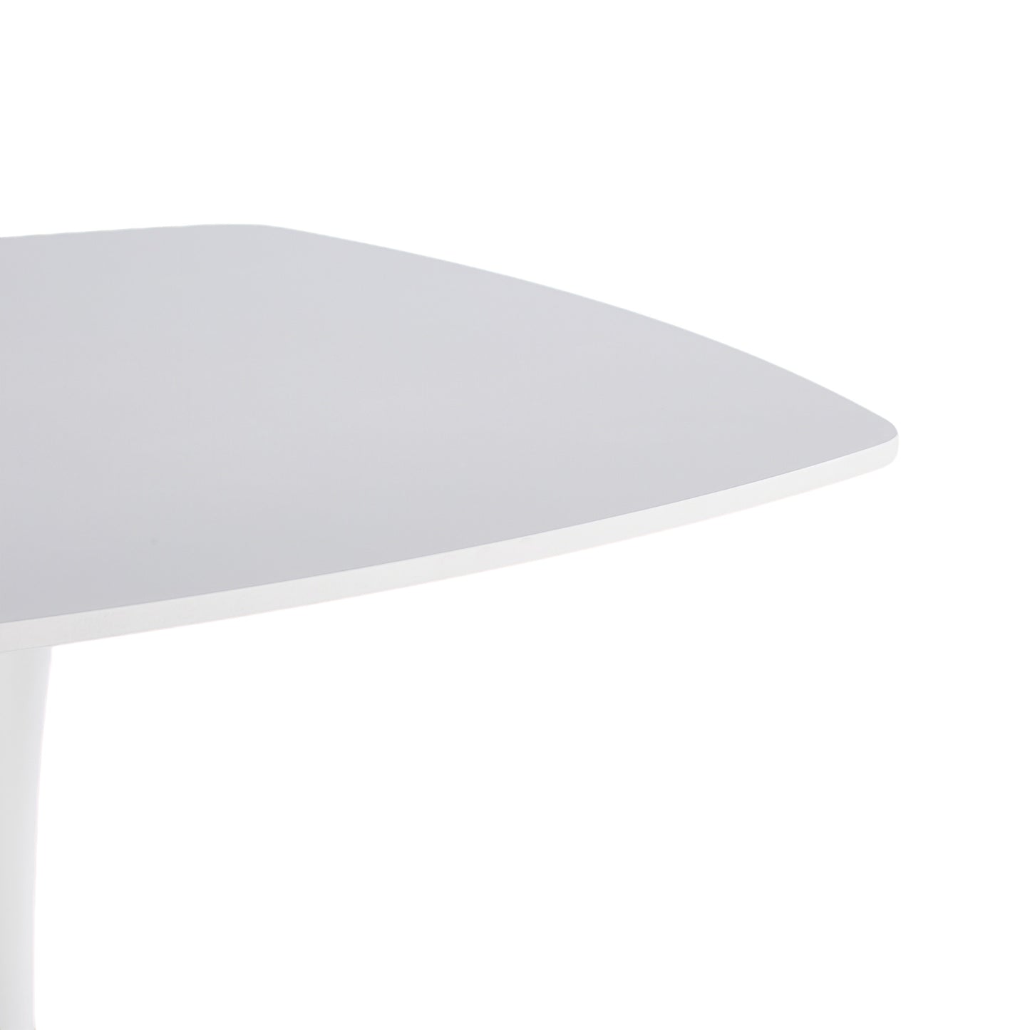 White Square Tulip Table for 2-3 Person, 24" Small Dining Table with Metal Pedestal Base, Modern Kitchen Table for Small Space, Apartment, Bistro, Cafe, Office & Living Room, Matte White MDF Top image 9