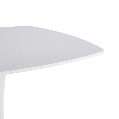 White Square Tulip Table for 2-3 Person, 24" Small Dining Table with Metal Pedestal Base, Modern Kitchen Table for Small Space, Apartment, Bistro, Cafe, Office & Living Room, Matte White MDF Top image 9