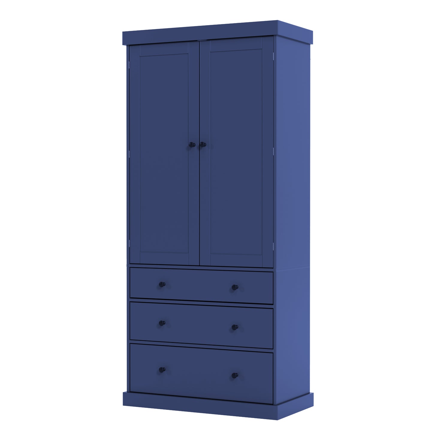 [Assembly Video Provided]TOPMAX 77inch Farmhouse Kitchen Pantry, Freestanding Tall Cupboard Storage Cabinet with 3 Adjustable Shelves, 8 Door Shelves, 3 Drawers for Kitchen, Dining Room, Blue image 12
