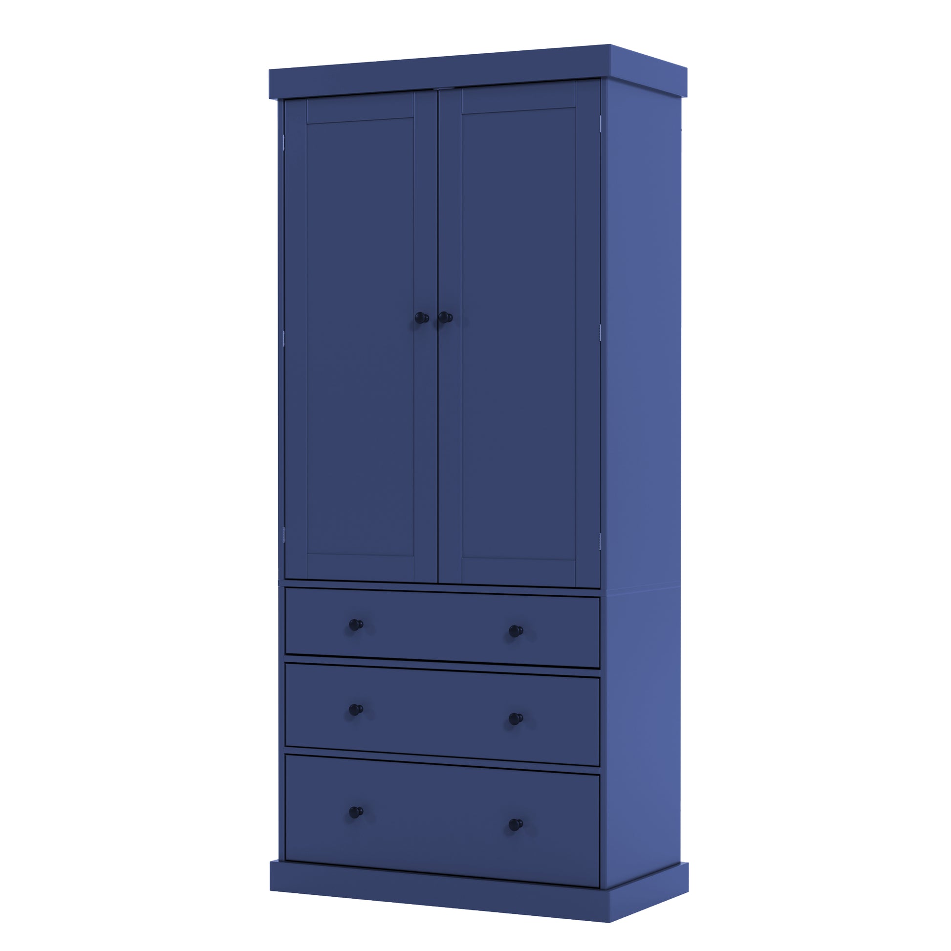 [Assembly Video Provided]TOPMAX 77inch Farmhouse Kitchen Pantry, Freestanding Tall Cupboard Storage Cabinet with 3 Adjustable Shelves, 8 Door Shelves, 3 Drawers for Kitchen, Dining Room, Blue image 12