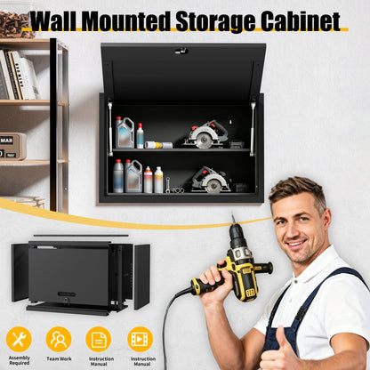 Heavy Duty Metal Wall Mounted Tool Storage Cabinet Steel Metal,Garage Storage Cabinet for Garage,Workshop,Basement,Kitchen,Assembly Required image 5