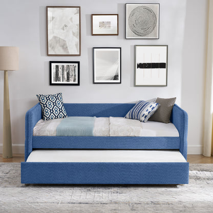Daybed with Twin Size Pop-up Trundle Upholstered Tufted Sofa Bed, Twin Size, Boucle Fabric (83"x43"x29.5") image 12