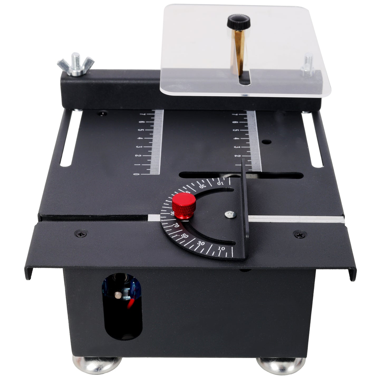 100W Multi-Functional Table Saw Mini Desktop Electric Saw Cutter Speed & Angle Adjustable 16MM Cutting Depth with Blade Flexible Shaft and More Accessories for Wood Plastic Acrylic Cutting image 4
