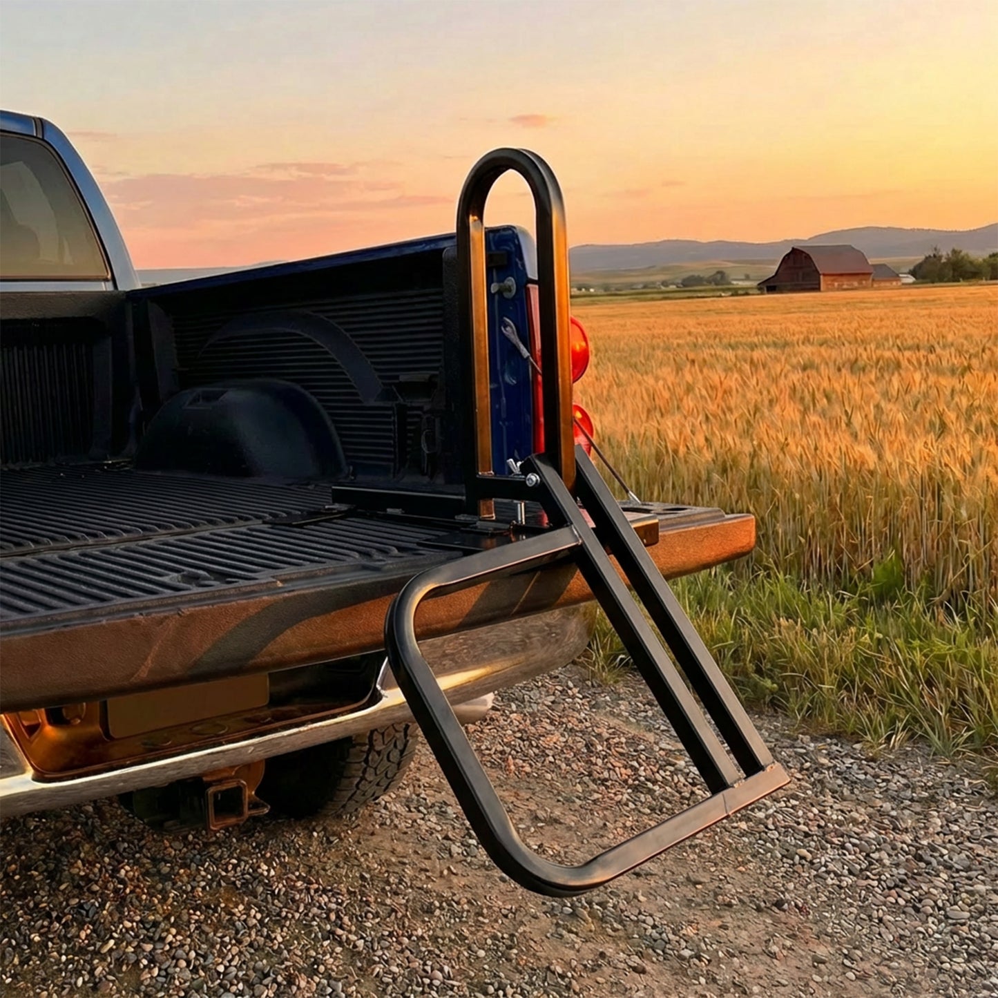 Foldable Pickup Truck Tailgate One-Step Ladder - Universal Fit. Drilling Hex Screws for Easy Install. Load Capacity: 300 LBS. Serves To Secure Items In Truck Bed image 9
