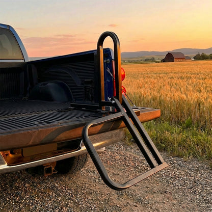 Foldable Pickup Truck Tailgate One-Step Ladder - Universal Fit. Drilling Hex Screws for Easy Install. Load Capacity: 300 LBS. Serves To Secure Items In Truck Bed image 9