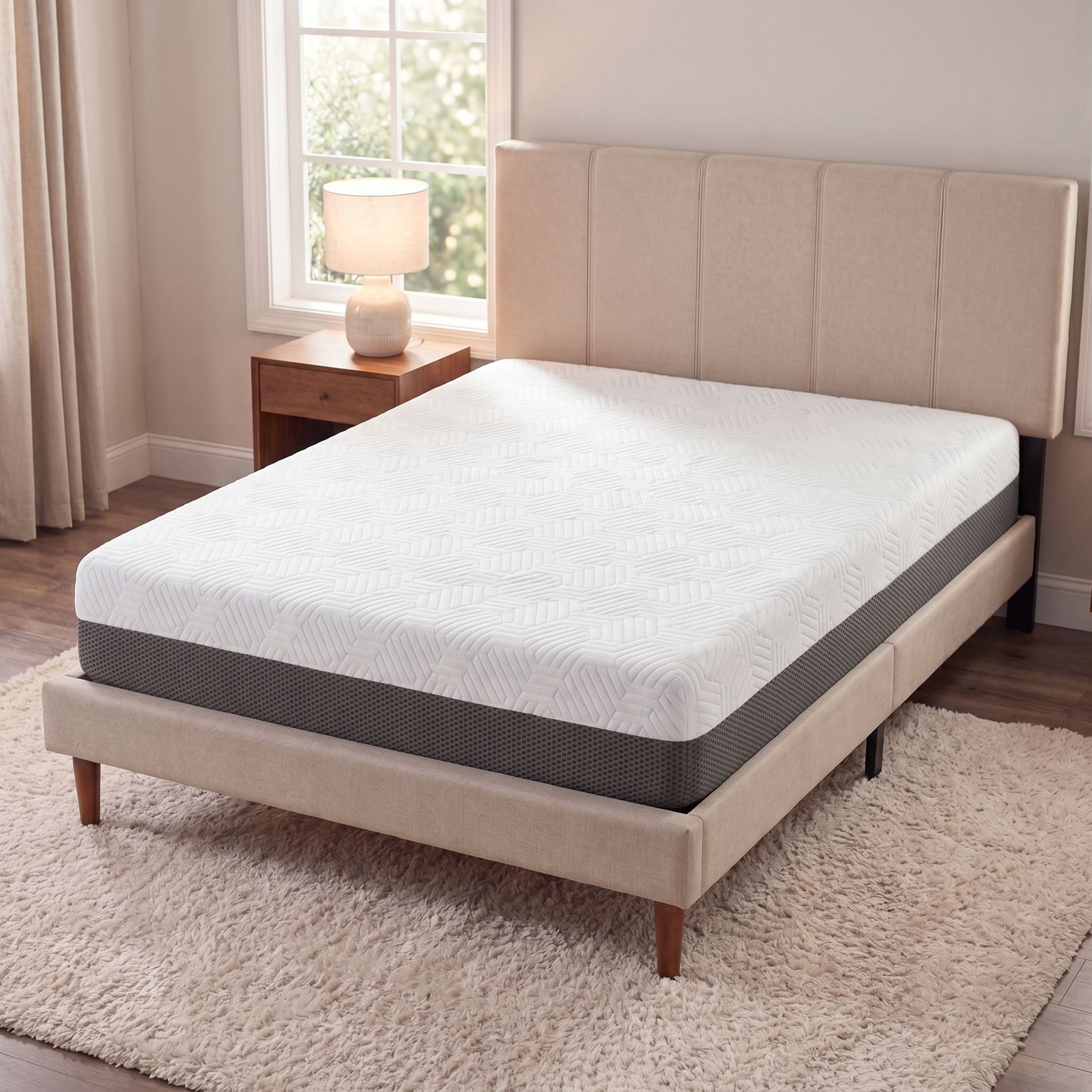 8 Inch Queen Firm Gel Memory Foam Mattress with Temperature Regulating Cover image 1