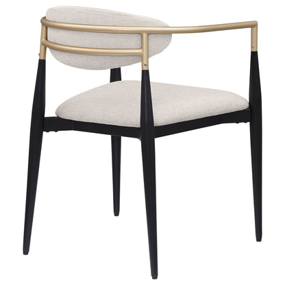 Mistra Beige Fabric Upholstered Dining Arm Chair (Set of 2) image 8