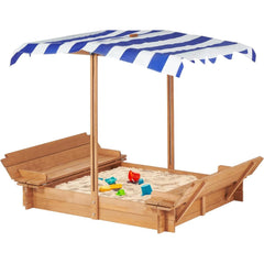 Wooden Kids Picnic Table, Sand and Water Table with Umbrella, Activity Table for Outdoor Backyard Patio Play