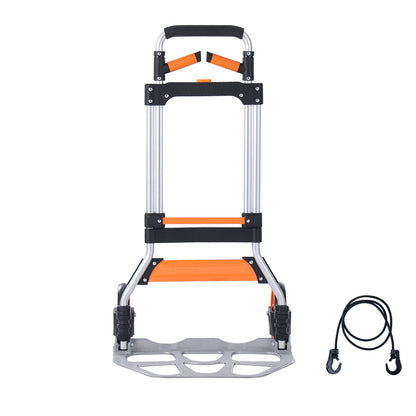 Folding Hand Truck, 309 lbs Load Capacity, Aluminum Portable Cart, Convertible Hand Truck and Dolly with Telescoping Handle and PP+TPR Wheels, Ultra Lightweight Super Strong for Moving Warehouse image 8