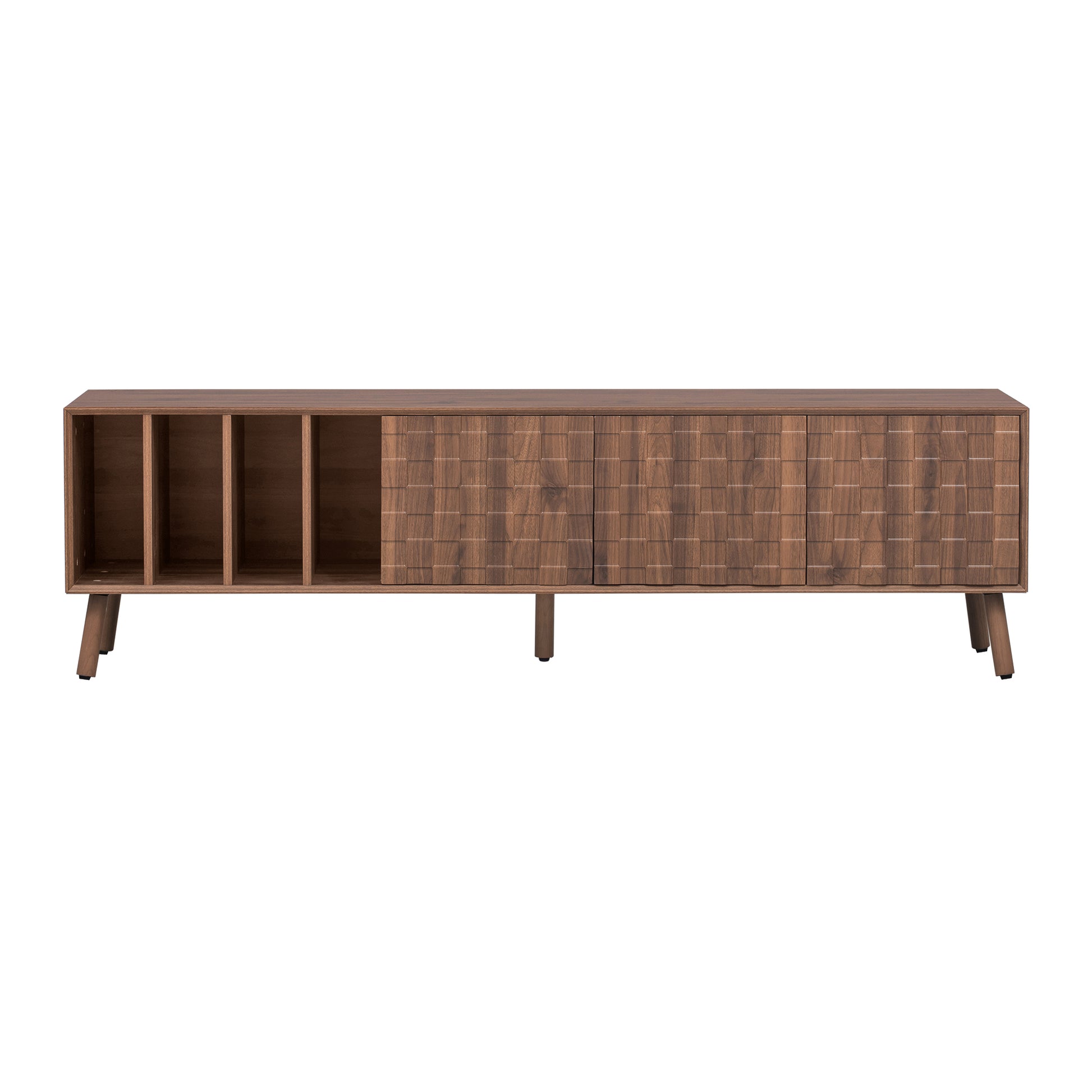 68" Mid-Century Modern TV Stand, Media Console Table for TVs up to 75'', Entertainment Center with 5 Solid Wood Legs for Living Room, Bedroom image 10