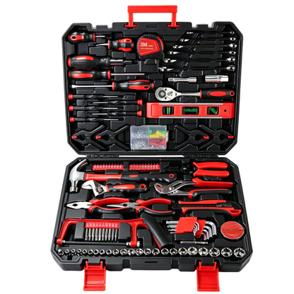 266-Piece Home Tool Set with Rolling Tool Box – Complete Household Hand Tool Kit for Garage, Car, DIY & Workshop – Includes Ratcheting Screwdriver, Socket Set, Pliers, Hammer, Level, Tape Measure image 1