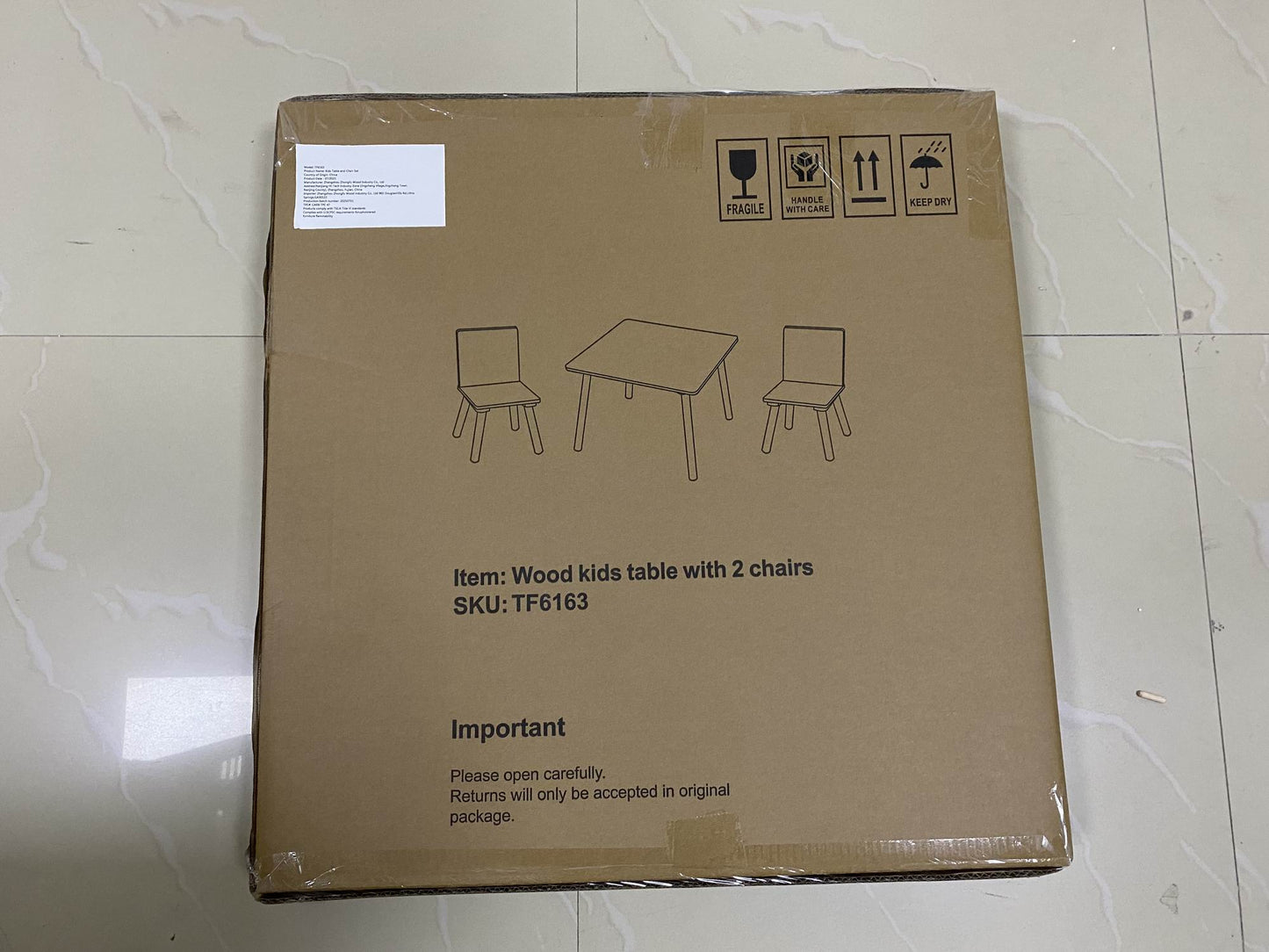 Kids Table and 2 Chairs Set, 3 Pieces Toddler Table and Chair Set, Wooden Activity Play Table Set (White) image 9