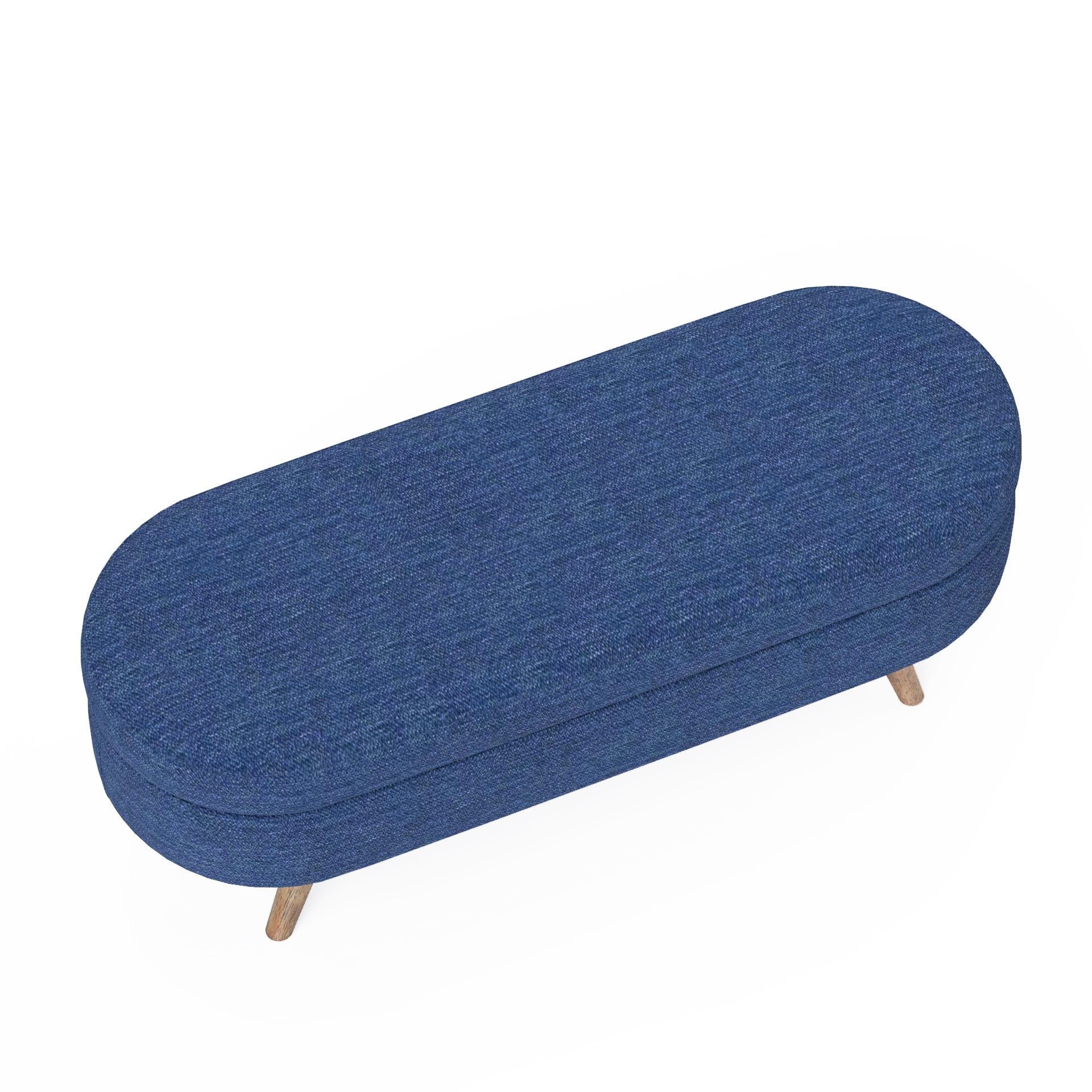 Ottoman Oval Storage Bench,Rubber Wood Legs,BLUE(43.5"x16"x16") image 7