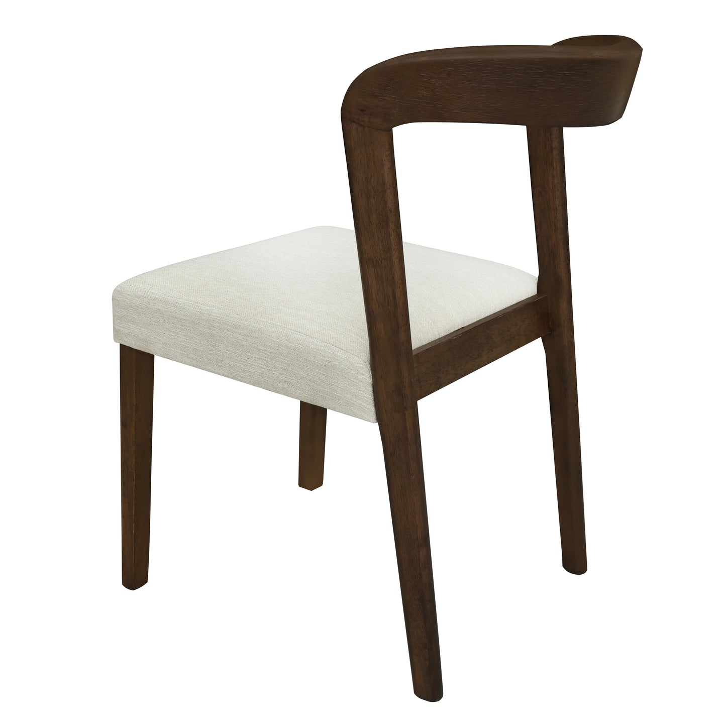 Solid Rubber Wood Dining Chairs(Walnut+Beige)Set of 2 image 7