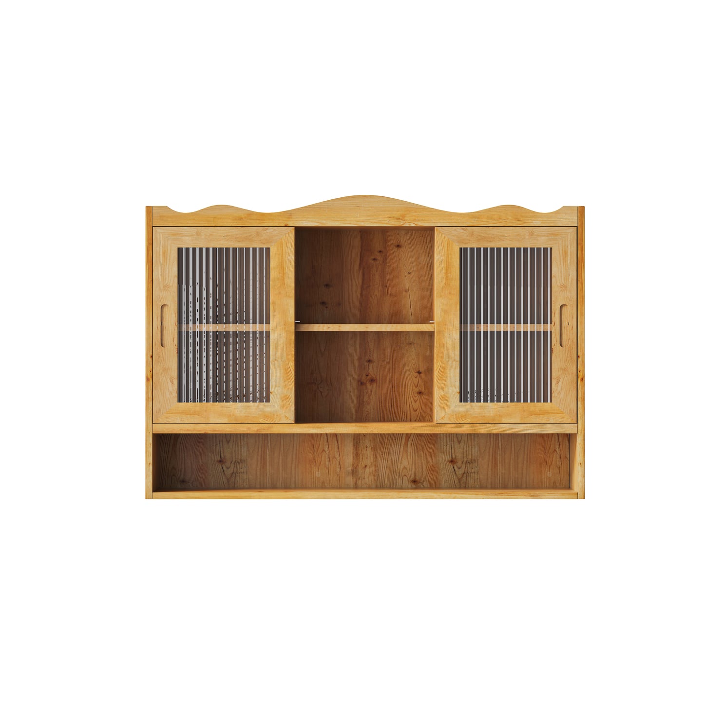 35.4"Retro 2 Door Sliding Cabinet Three Layers of Storage Space,Suitable for Bathrooms,Kitchens,Dining Rooms,Natural image 6