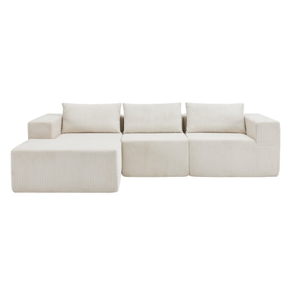 107" Compressed Sectional Sofas (Beige) image 2