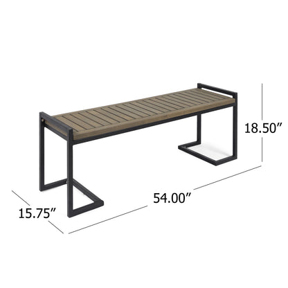 HOPKINS INDUSTRIAL WOOD AND METAL BENCH image 6