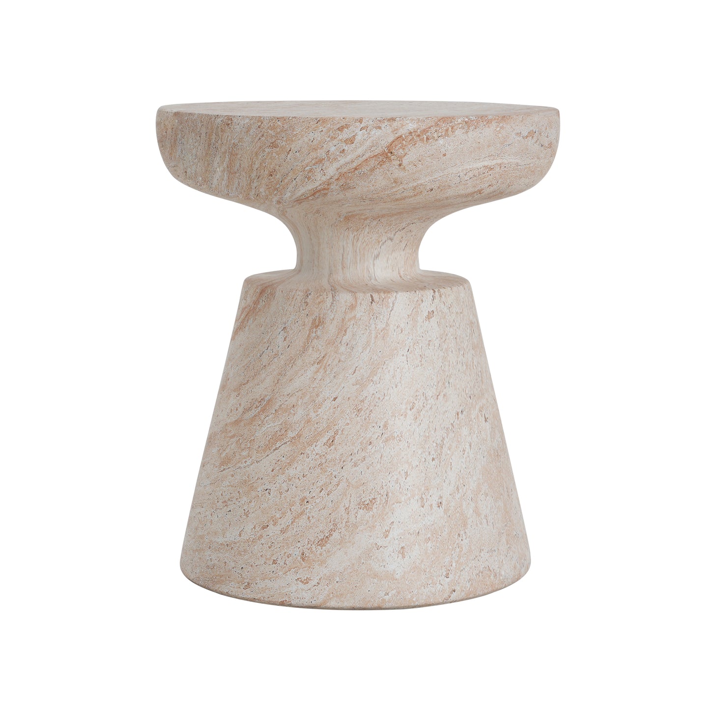 Outdoor/Indoor Lightweight Concrete Side Table,Travertine Finish image 6