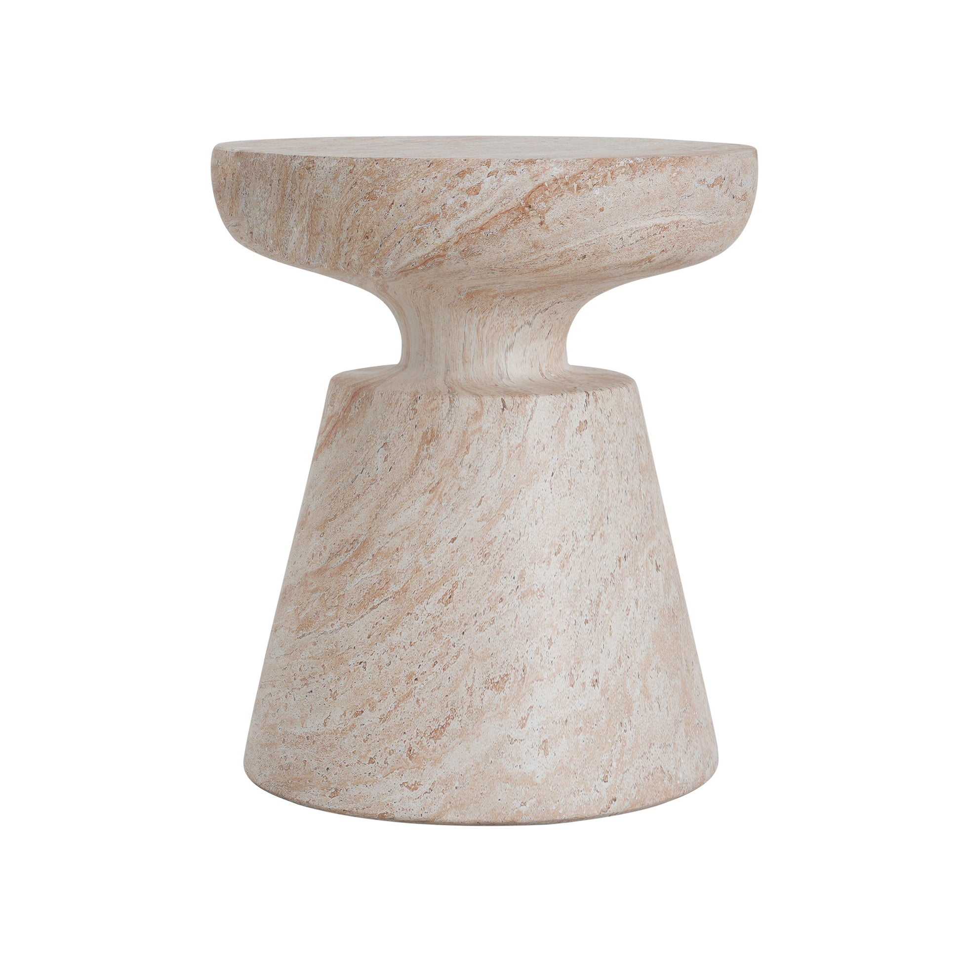 Outdoor/Indoor Lightweight Concrete Side Table,Travertine Finish image 6