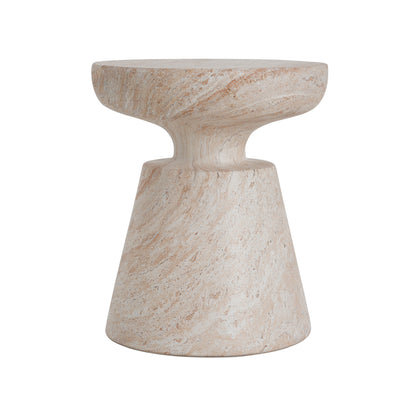 Outdoor/Indoor Lightweight Concrete Side Table,Travertine Finish image 6