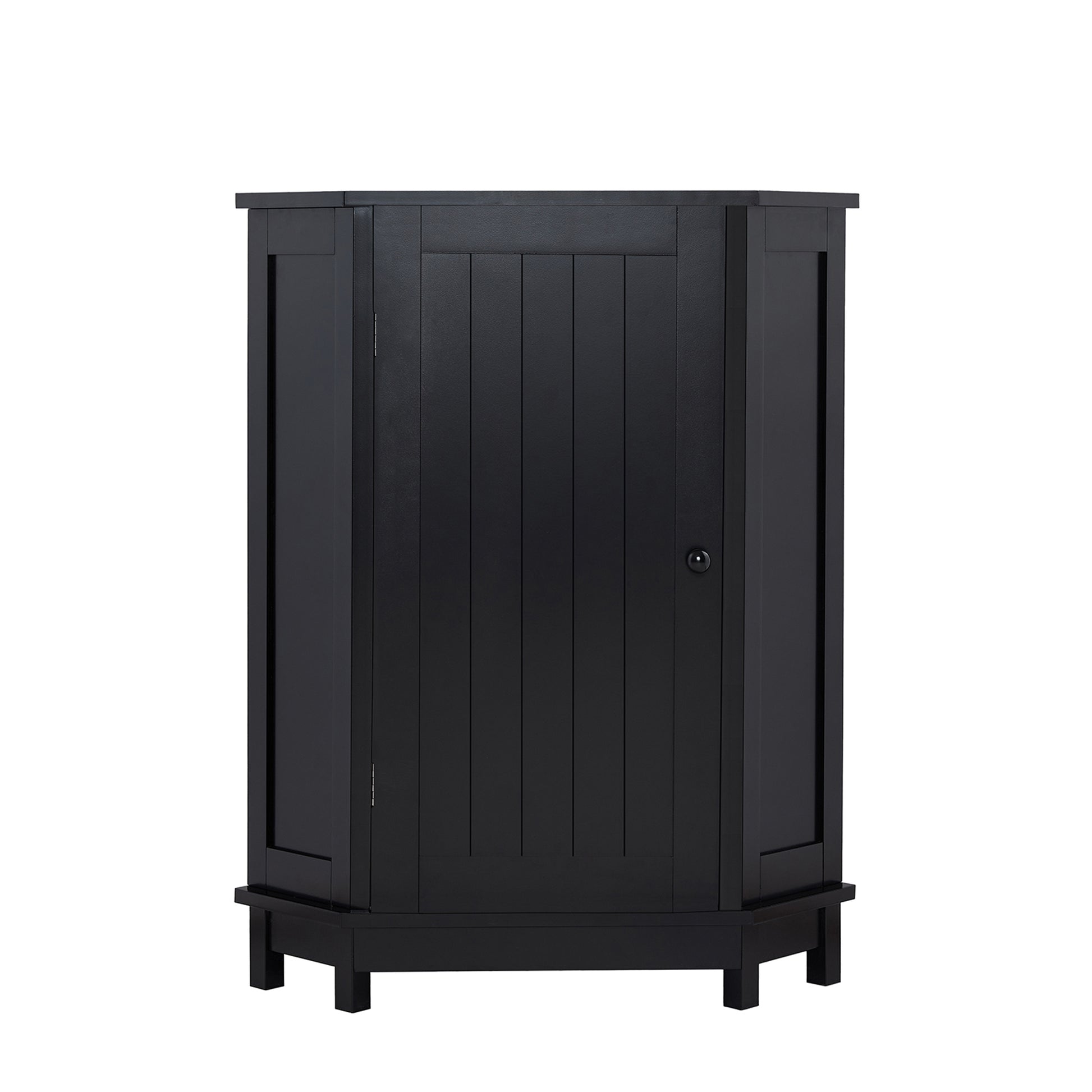 Black Bathroom Cabinet Triangle Corner Storage Cabinet with Adjustable Shelf Modern Style MDF Board(Old SKU:N725P172615B) image 6
