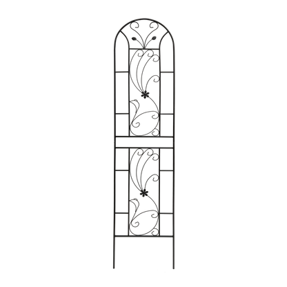 4 Pack Metal Garden Trellis 86.7" x 19.7" Rustproof Trellis for Climbing Plants Outdoor Flower Support Peacock Style Black image 8