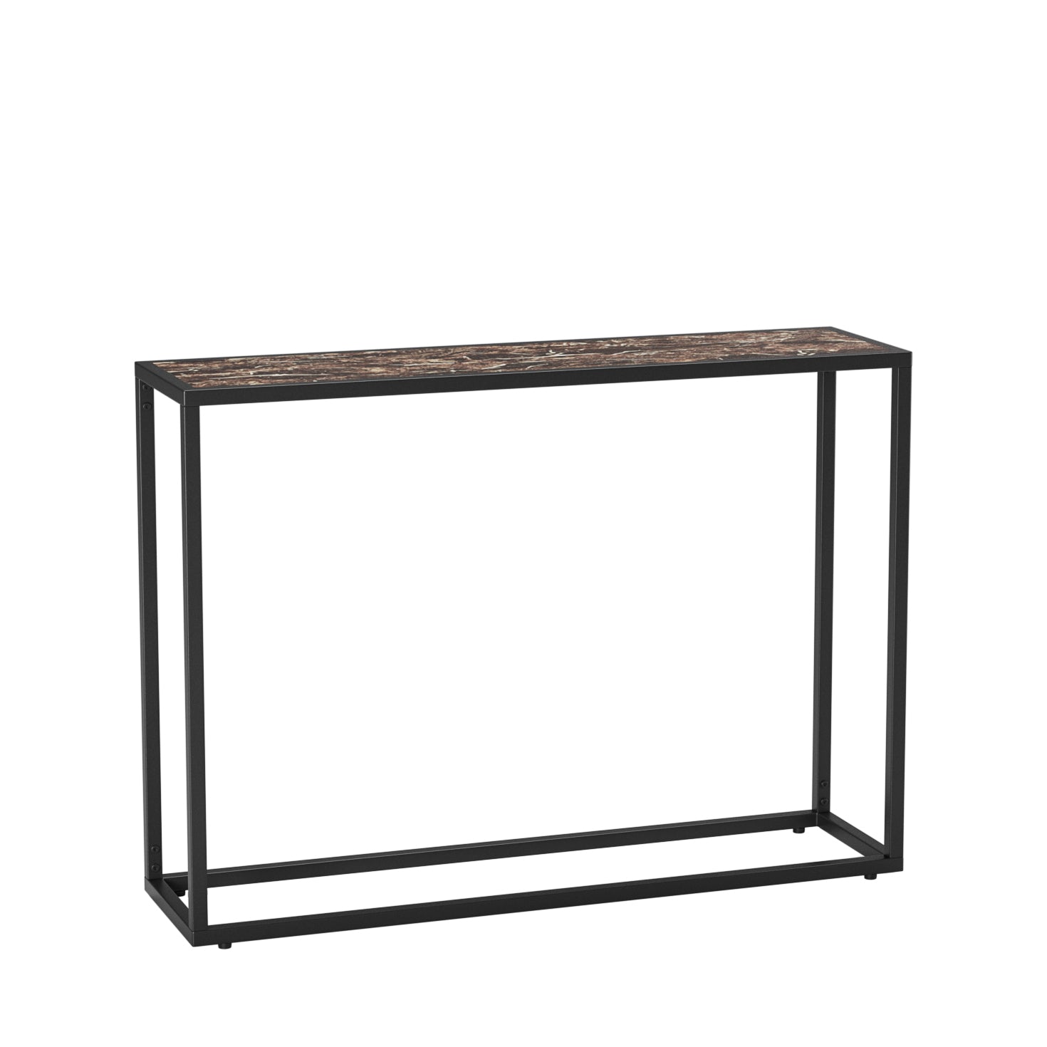Narrow console table, high-end edge wrapped foyer table, entrance, industrial corridor table, living room, foyer, rural brown and black image 9
