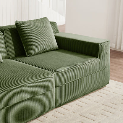 Martha Ottoman Corduroy -Green image 5