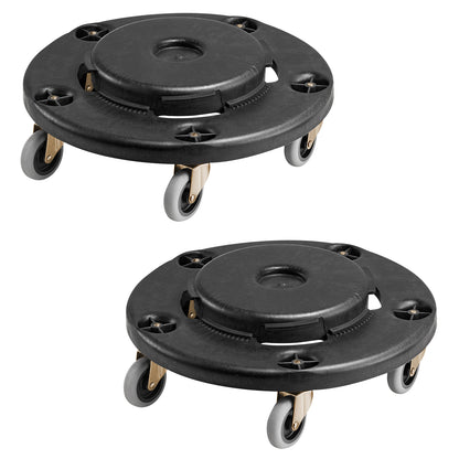 2 Packs Round Trash Can Dolly Fit 20, 32, 44, 55 Gal Garbage Container 500lbs image 2