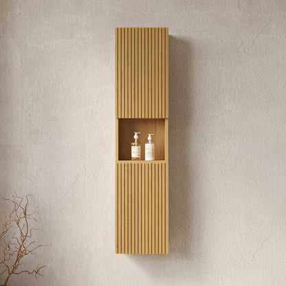 MITCH 59" Tall Bathroom Wall Mounted Cabinet - Side Angle View