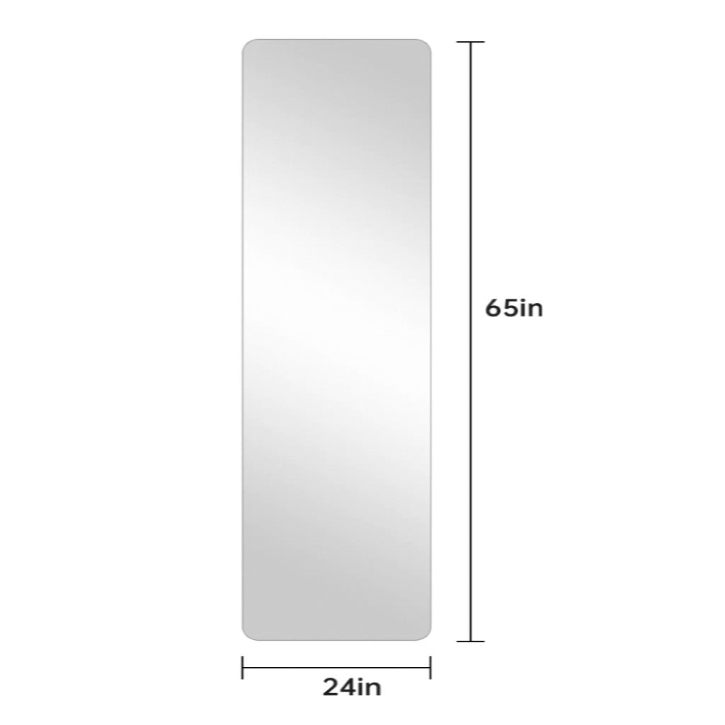 65"x 24" inch Full Body round corner mirror for Living Room Bedroom Cloakroom Wall hanging with hanging hole High quality 5mm silver mirror Explosion-proof glass image 8