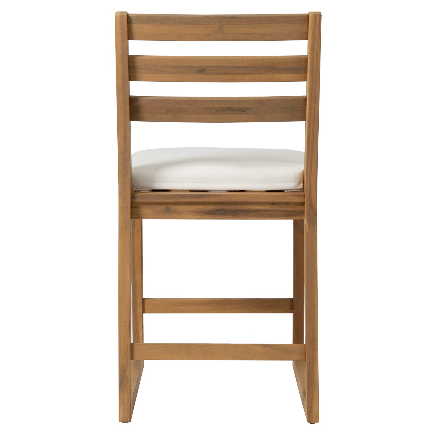 TREXM 5-Piece Rustic Patio Bar Set, Patio Table and Chairs Set with Ergonomic Chairs, Solid Wood Slatted Tabletop for Poolside, Balcony, Backyard, Porch (Light Teak+Beige Cushion) image 12