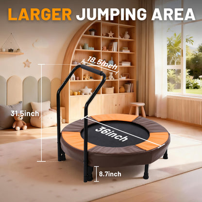 36 Inch Foldable Mini Trampoline, Indoor and Outdoor Rebounder for Kids,Toddler Trampoline Easy to Assemble, with Foam Handle and Safe Thickened Cover, Birthday Gift for Boys & Girlsfor Ages 1-6 image 5