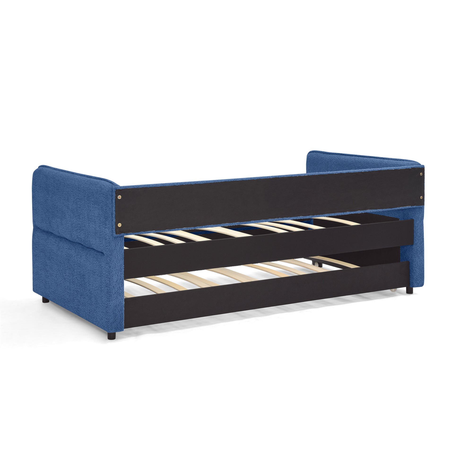 Daybed with Twin Size Pop-up Trundle Upholstered Tufted Sofa Bed, Twin Size, Boucle Fabric (83"x43"x29.5") image 9