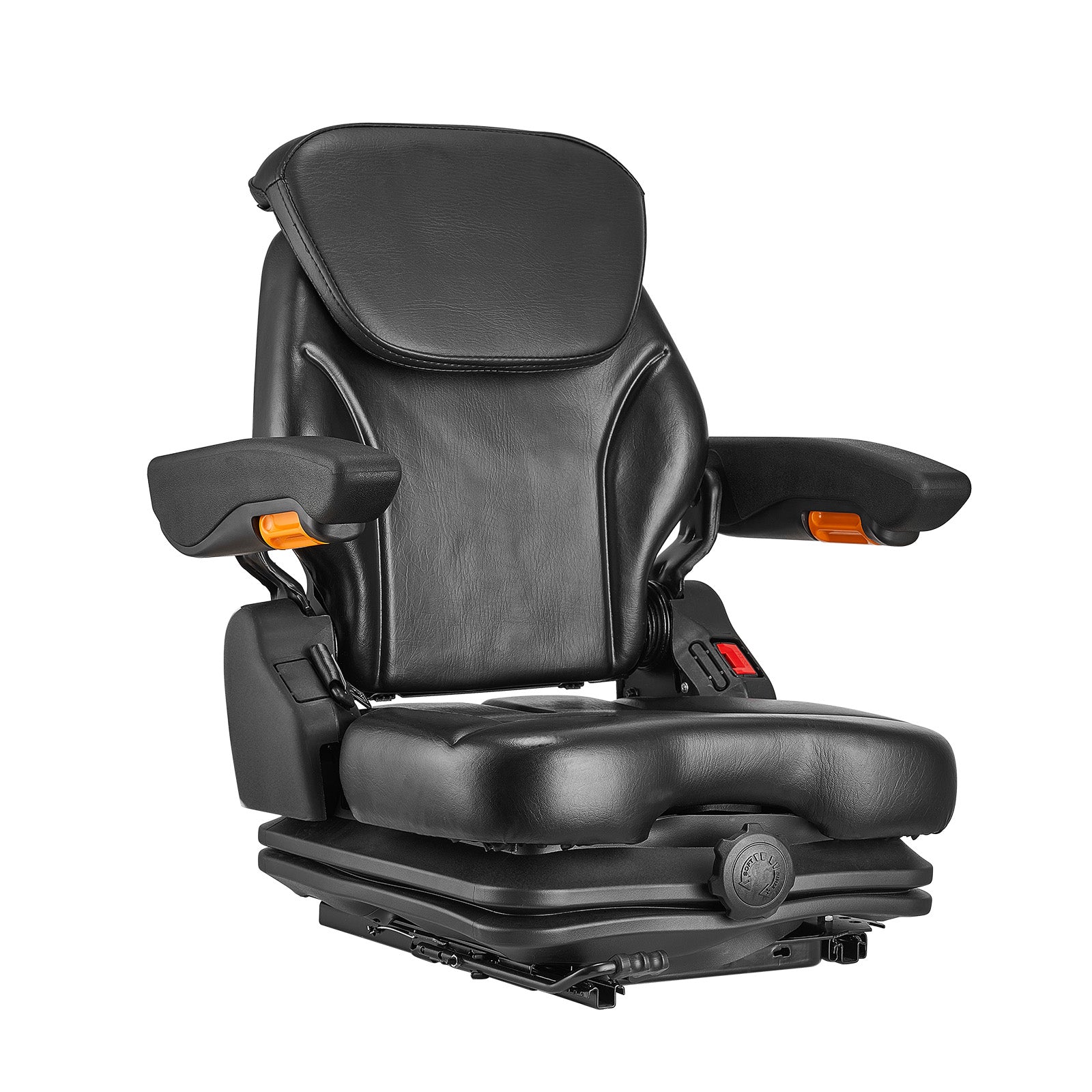 Forklift Seat Fold Down Tractor Suspension Seat Adjustable Back & Headrest image 6